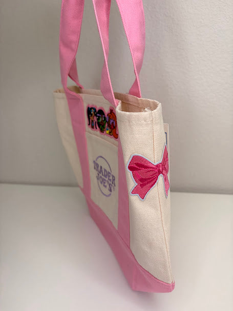 Powerpuff Girls Inspired Bling Tote Bag – Custom Rhinestone Patch Design